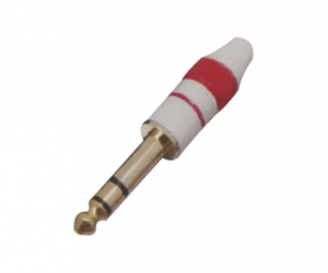PH7-2069 6.3MM STEREO PLUG, PEARL WHITE HOUSING, GOLD PLATED OD: 6MM