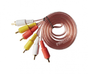 PH7-1047 3RCA TO  3RCA TRANSPARENT  CABLE