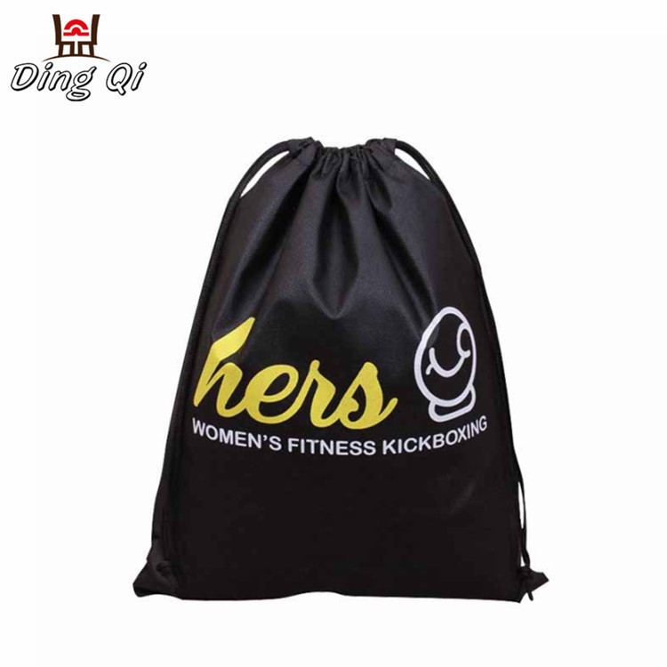 Personalized logo recycled linen non woven drawstring pouch bag