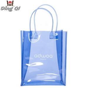 Clear recycled pvc transparent tote jelly plastic shopping bag