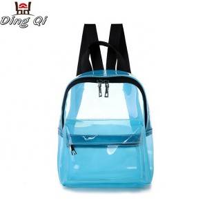 Popular casual waterproof pvc jelly backpack with zipper