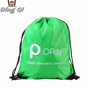 Hot sale custom logo printing kids sport waterproof polyester nylon reusable drawstring bag