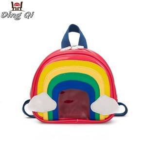 Cute mini rainbow pvc waterproof backpack for kids