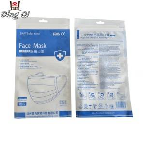 Wholesale custom surgical medical face mask ziplock packaging bag