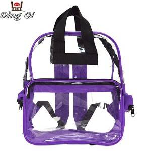 Custom fashion durable plastic pvc bag clear school backpack