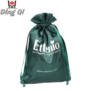 Hot selling custom satin silk drawstring bag for wig hair package
