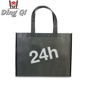 Black non woven carry bags with logo printing