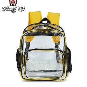 Kids school clear transparent outdoor pvc backpack