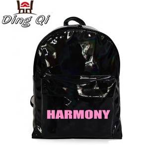 Customized logo jelly pvc black waterproof backpack
