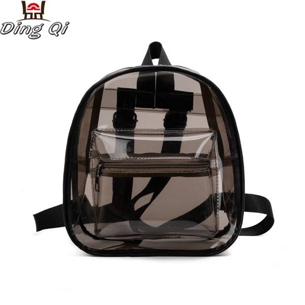Luxury transparent school bag travel clear mini backpack