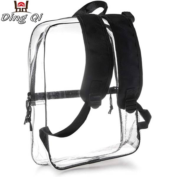 Pvc transparent clear zipper pouch kids school travel bag packaging