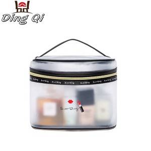 Hot sale frosted pvc transparent cosmetic bag with handle