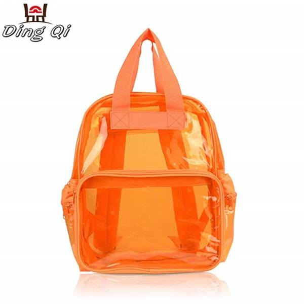 Custom school kids waterproof fashion pvc orange bag