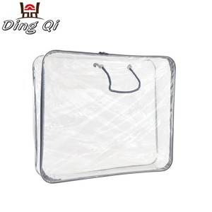 Clear pvc zipper quilt packaging bag for quilt/comforter duvet pillow