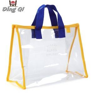 Large waterproof PVC transparent beach tote handbag