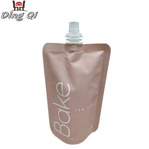 Frosted custom logo cosmetic packaging pouch with spout
