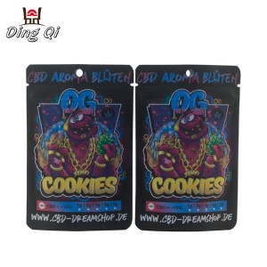 3.5g cookies packaging plastic bags with zipper mylar bags