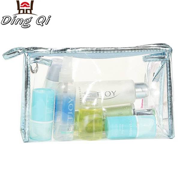 Pvc transparent cosmetic bag packaging with zip