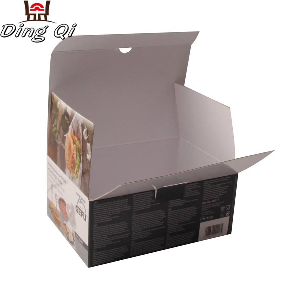 Recycled cardboard paper box for food packaging