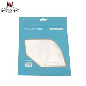 Three side seal disposable medical face mask zip lock bag with window