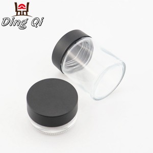 4oz child resistant clear black glass jars container