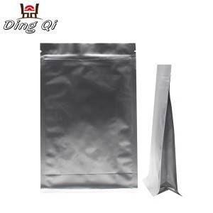 Stock aluminum foil eight side seal pouch with zipper