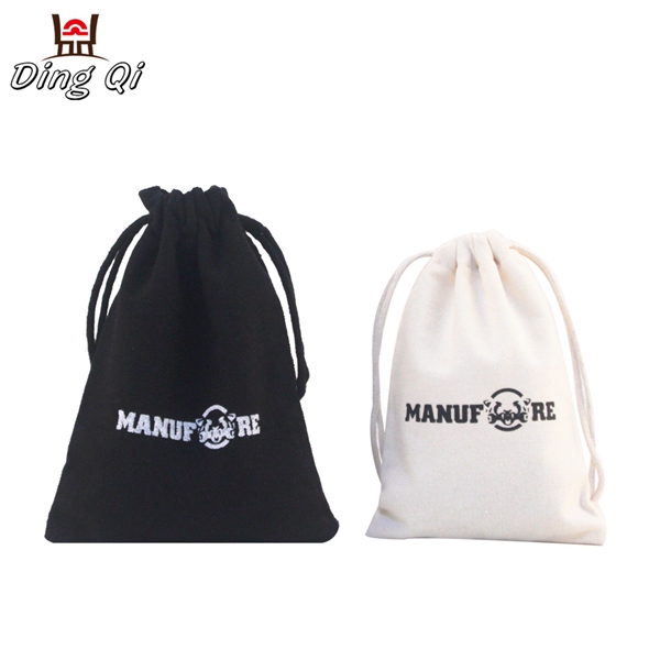 Wholesale personalized custom cotton canvas drawstring bag with  logo