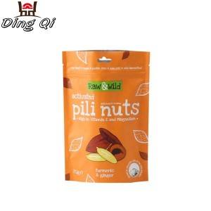 Small plastic bags resealable stand up nut packaging bags