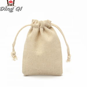 Wholesale custom design eco friendly natural white linen drawstring bags