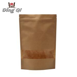 Stock paper stand up pouch with window