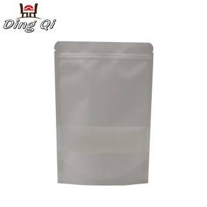 Stock white kraft paper pouch with window