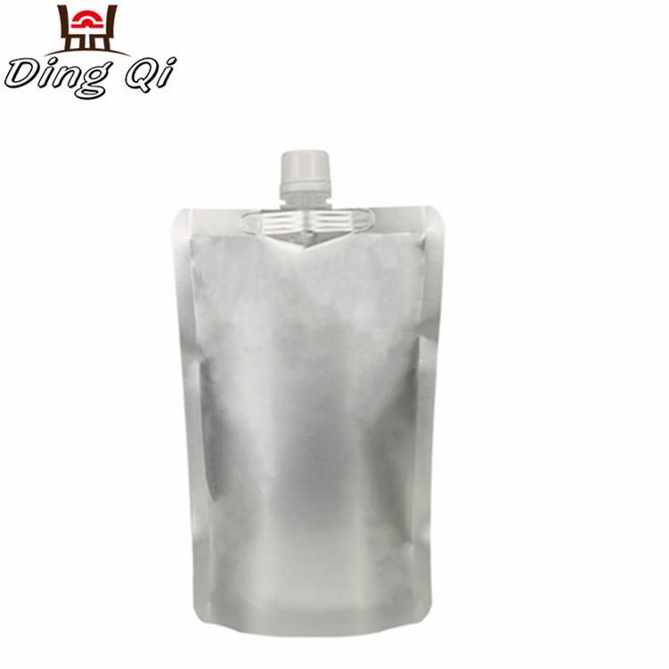 Stock 1000ml stand up aluminium foil plastic liquid bag with spout