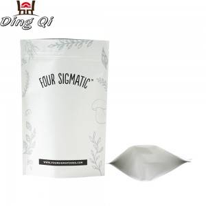 Custom printed white kraft paper bag with zipper