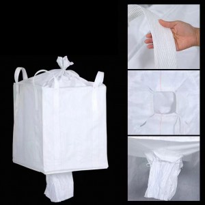 FIBC Jumbo Bag with 4 Loops, discharge spout on the Bottom & cover on the top