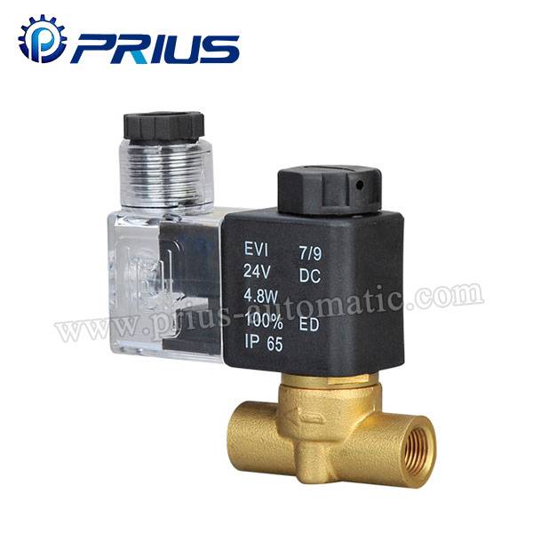 XTF Small Copper Two Way Solenoid Valve , DC12V / DC24V Straight Brass Solenoid Valve Featured Image