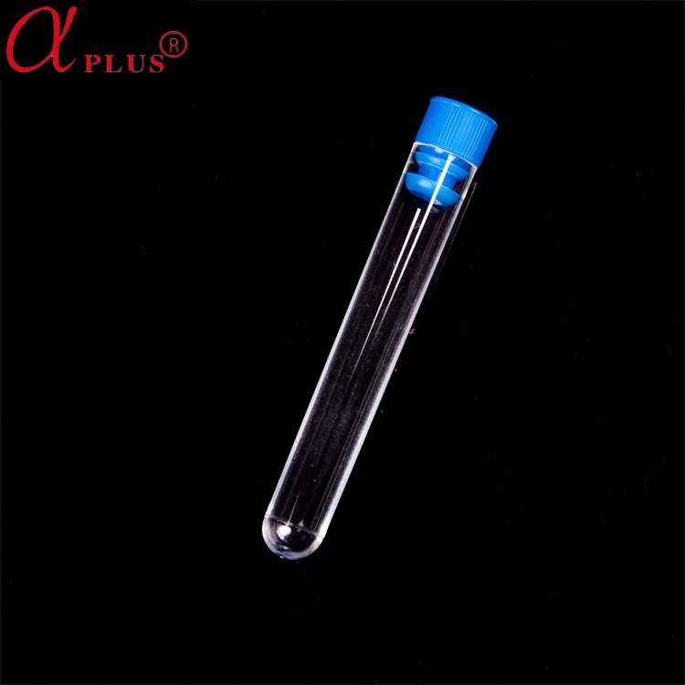 low price high quality disposable plastic PS test tube with cap