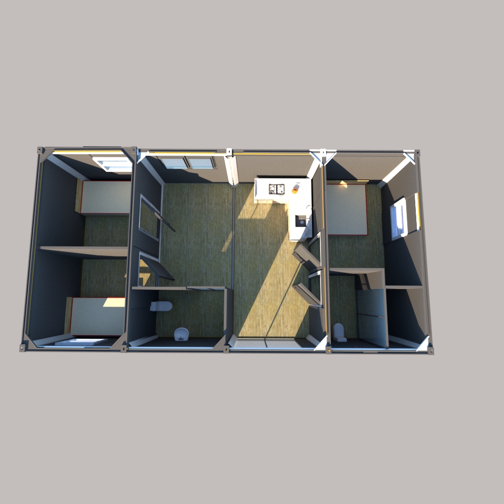 3 Υπνοδωμάτια Flat Pack Container Σπίτι / Σπίτι Επιλεγμένη εικόνα