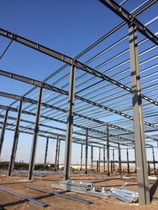 Prefab steel frame structure building.