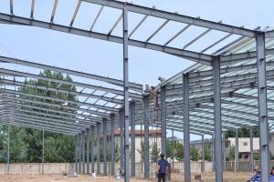 Prefabbricato costruzione della struttura telaio in acciaio.