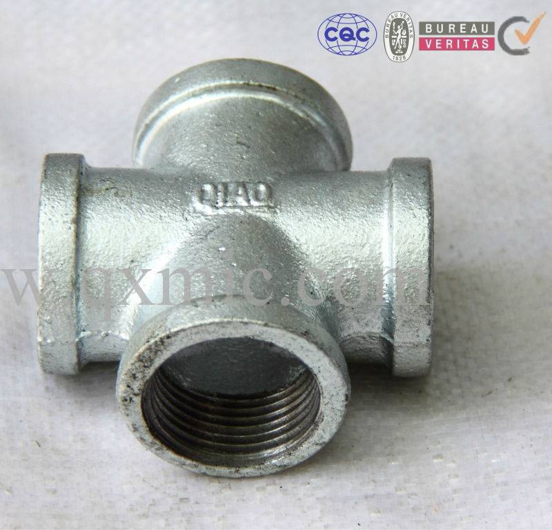 1/2" cross banded equal 90 degree malleable iron fitting