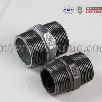 be applicable gas malleable iron pipe fitting Hexagon nipple