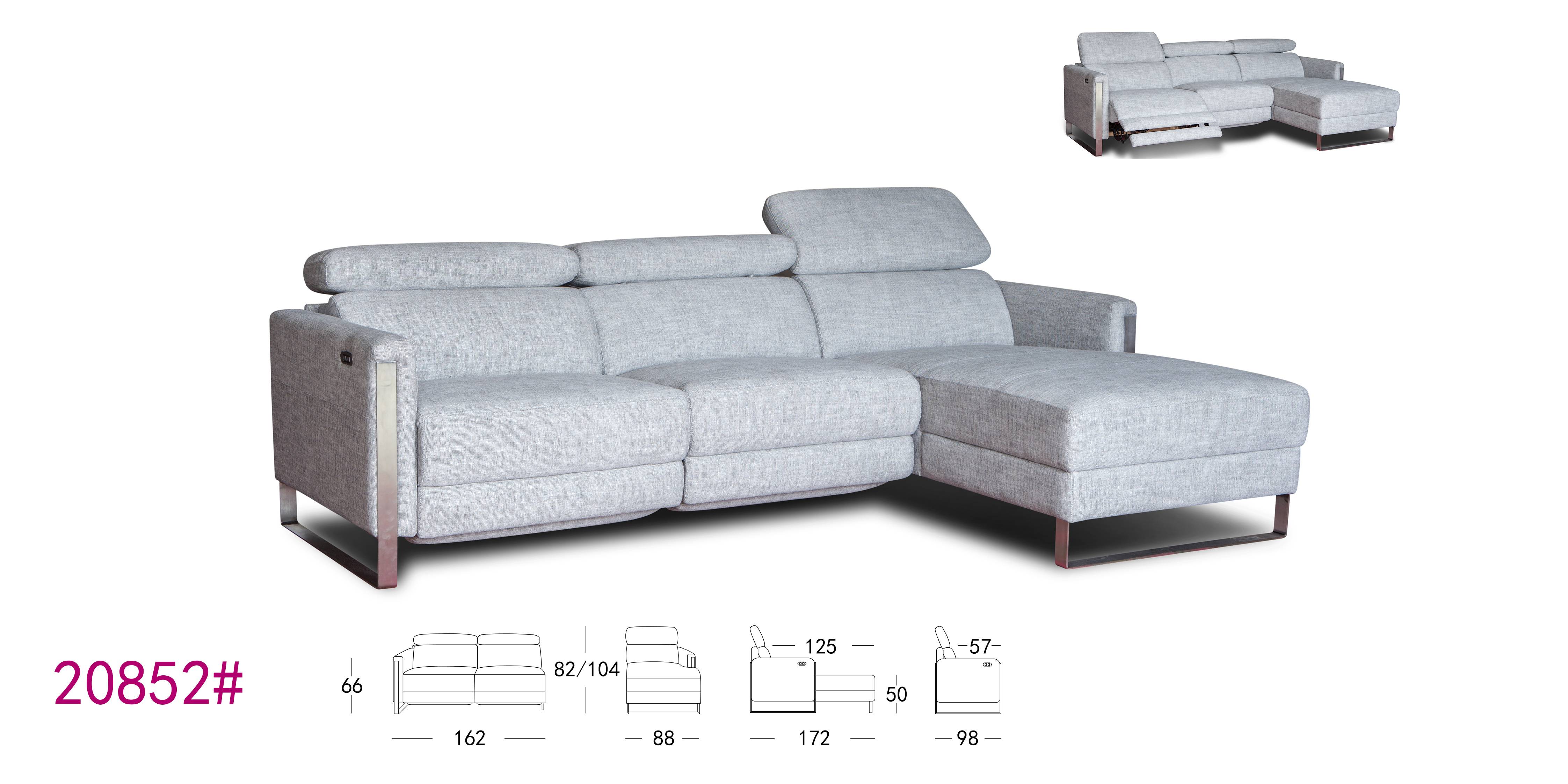 Modern simple lounge fabric corner recliner sofa