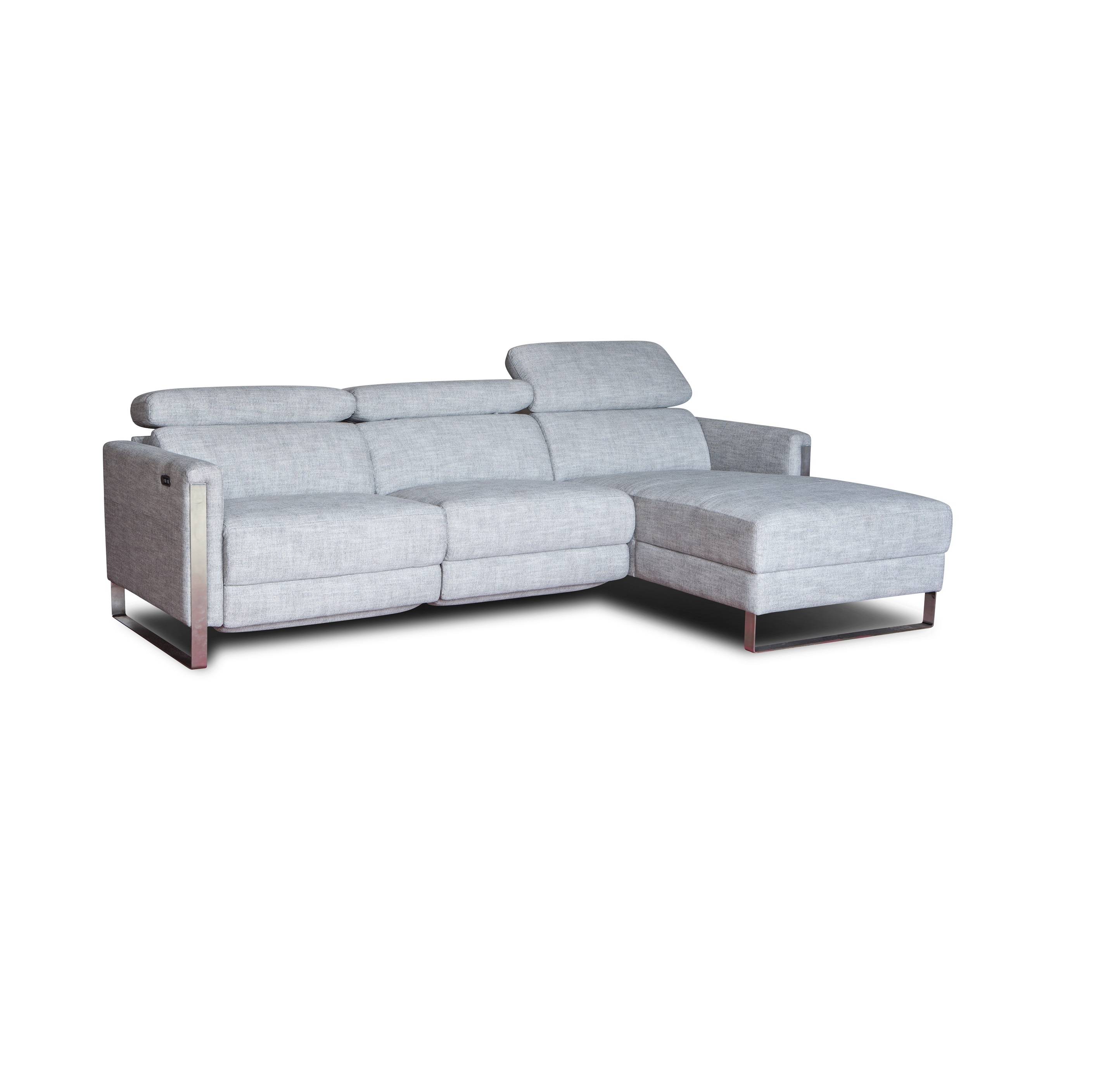 Modern simple lounge fabric corner recliner sofa