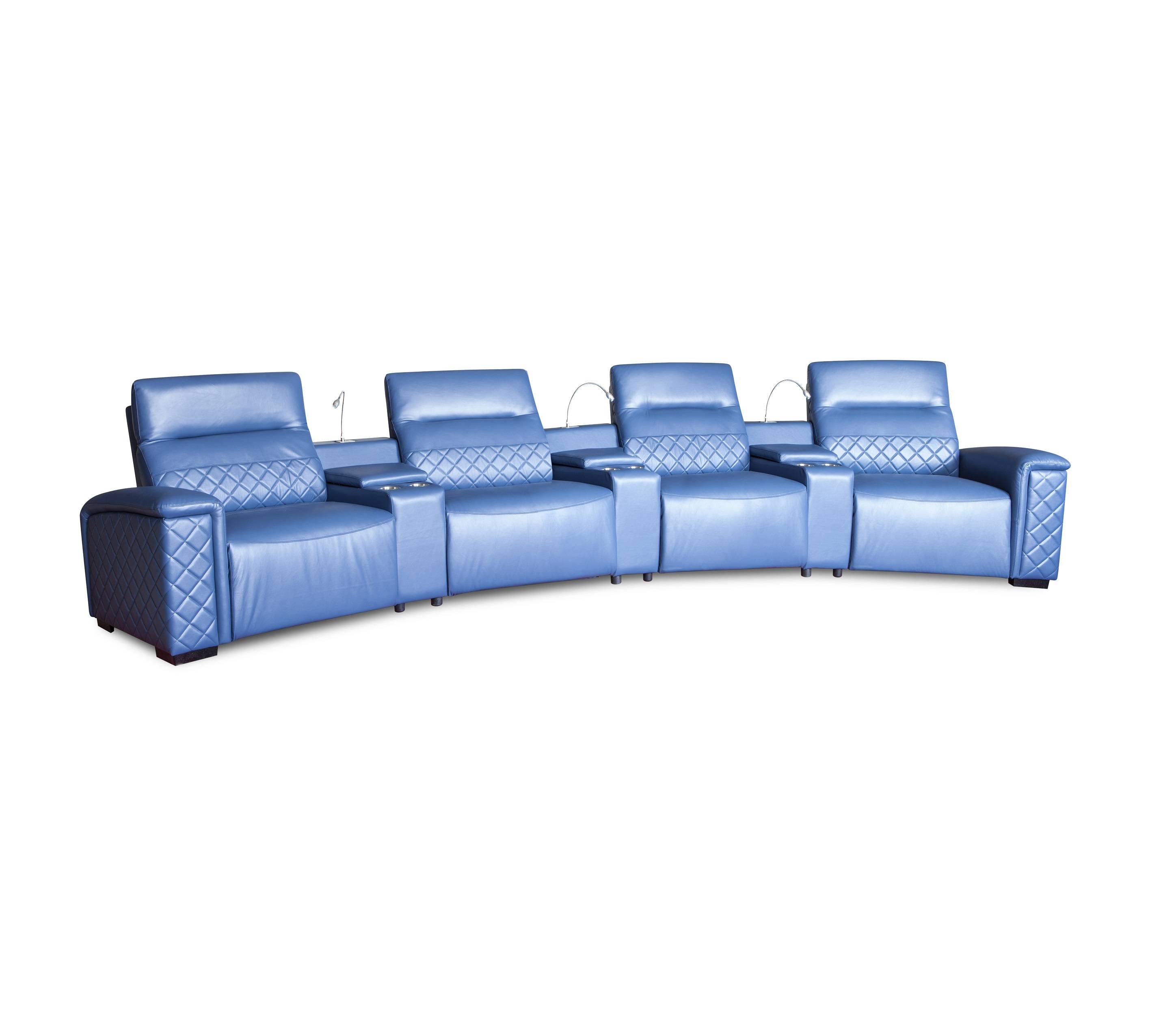 Luxury sectional home theater cinema recliner sofa with cup holder
