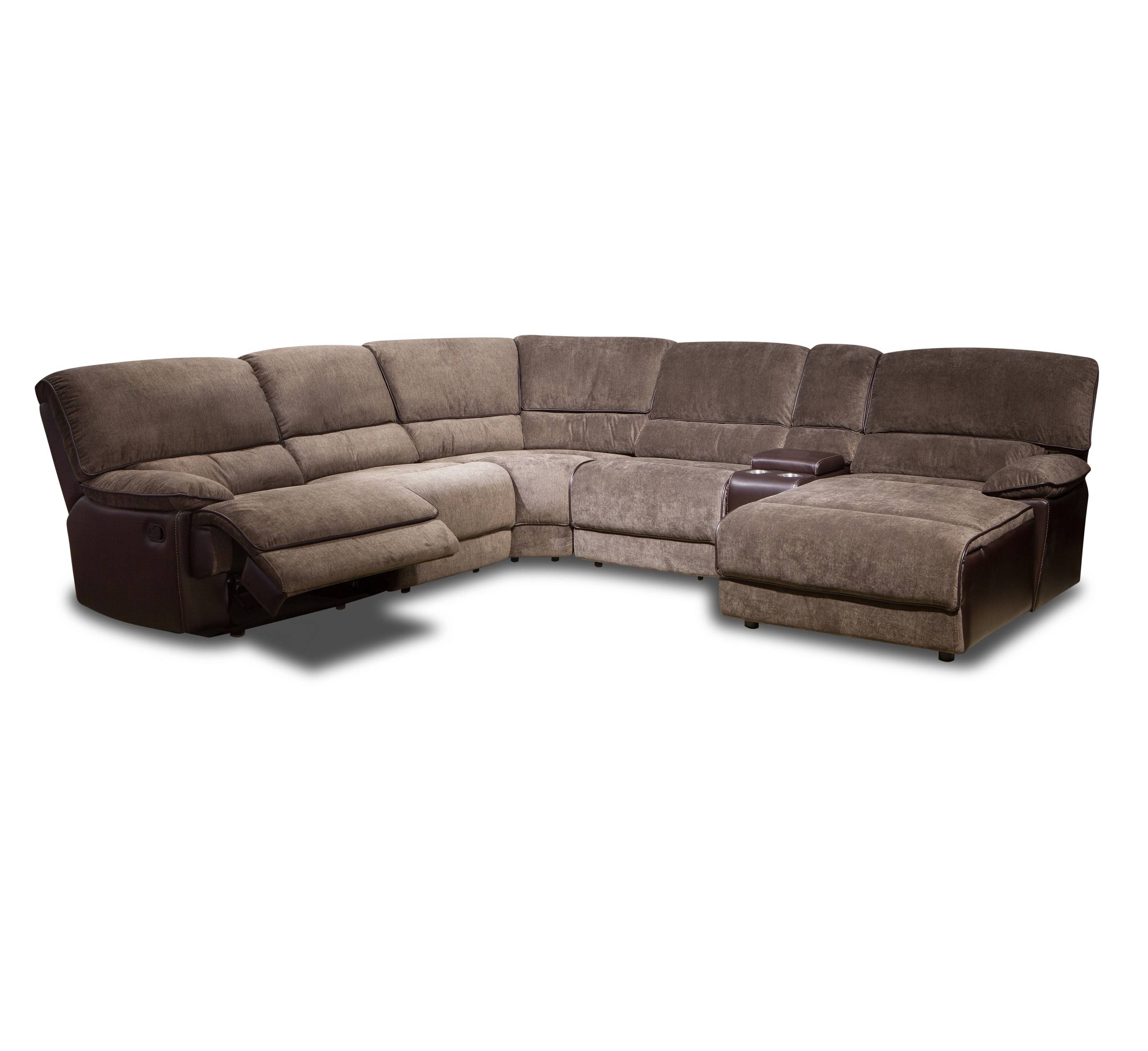 American style fancy relax fabric recliner sectional sofa with cup holder