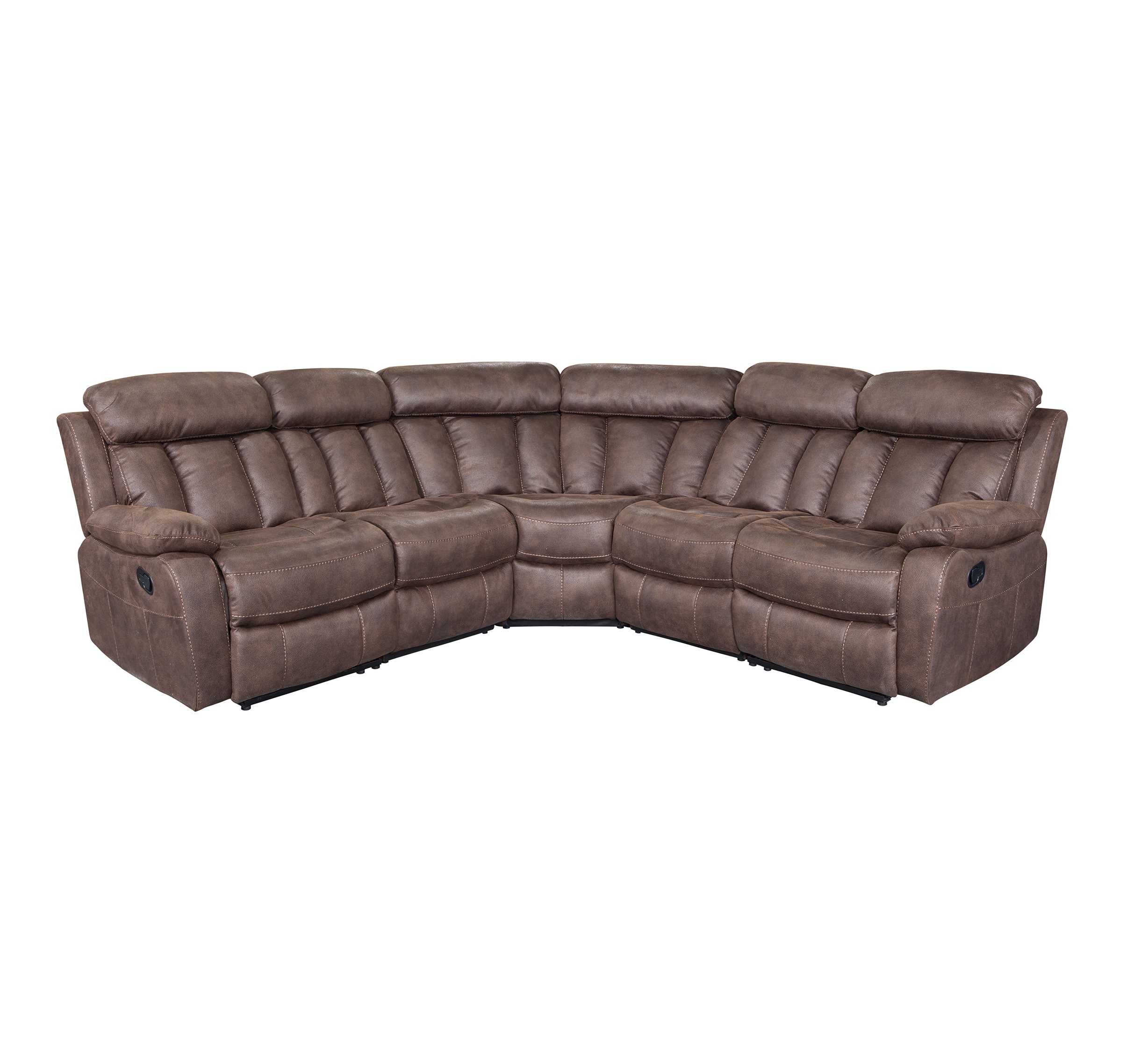 American style leisure 5 seater pu recliner sectional sofa