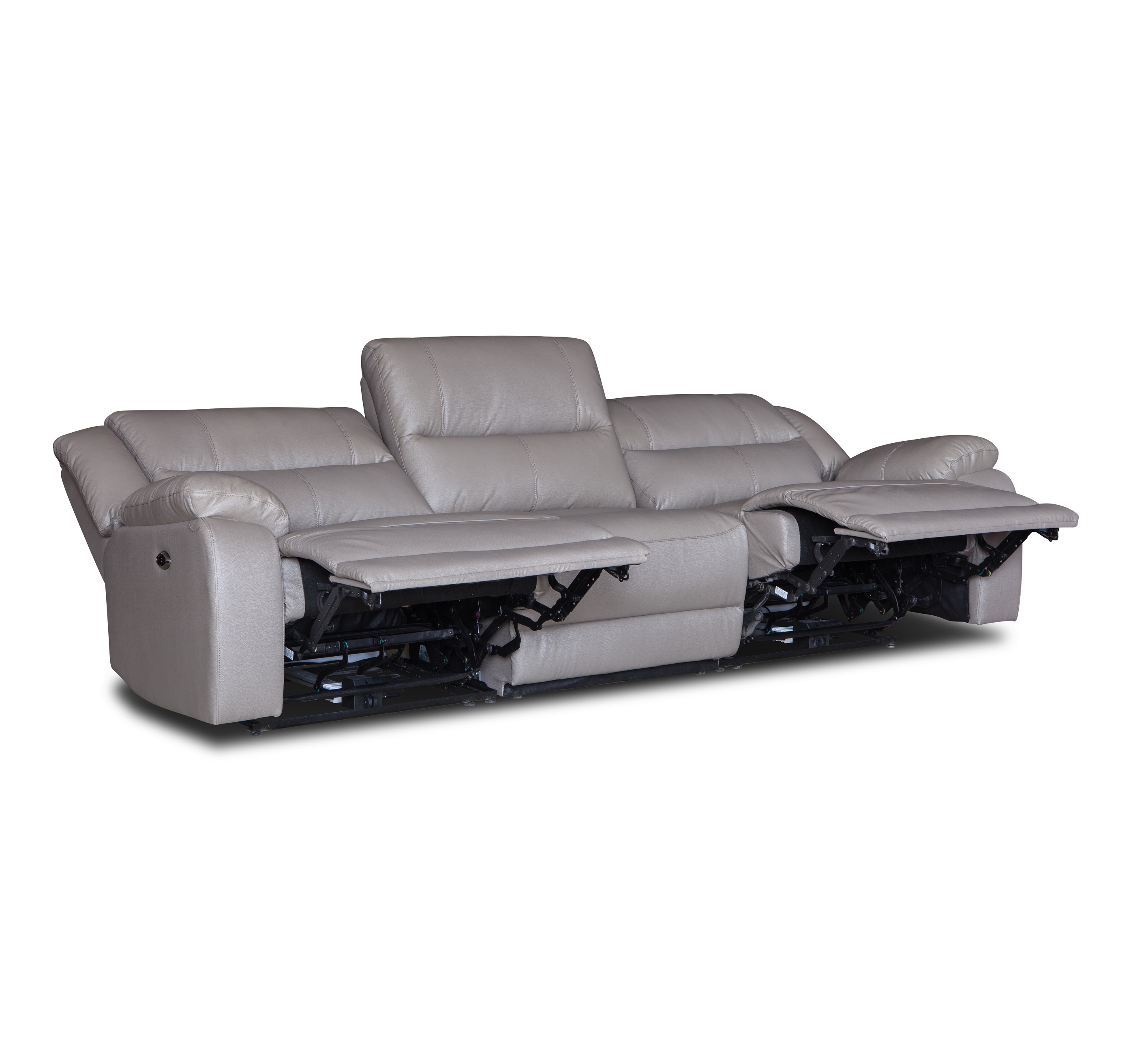 Luxury 3 seater functional recliner italy white genuine leather sofa set