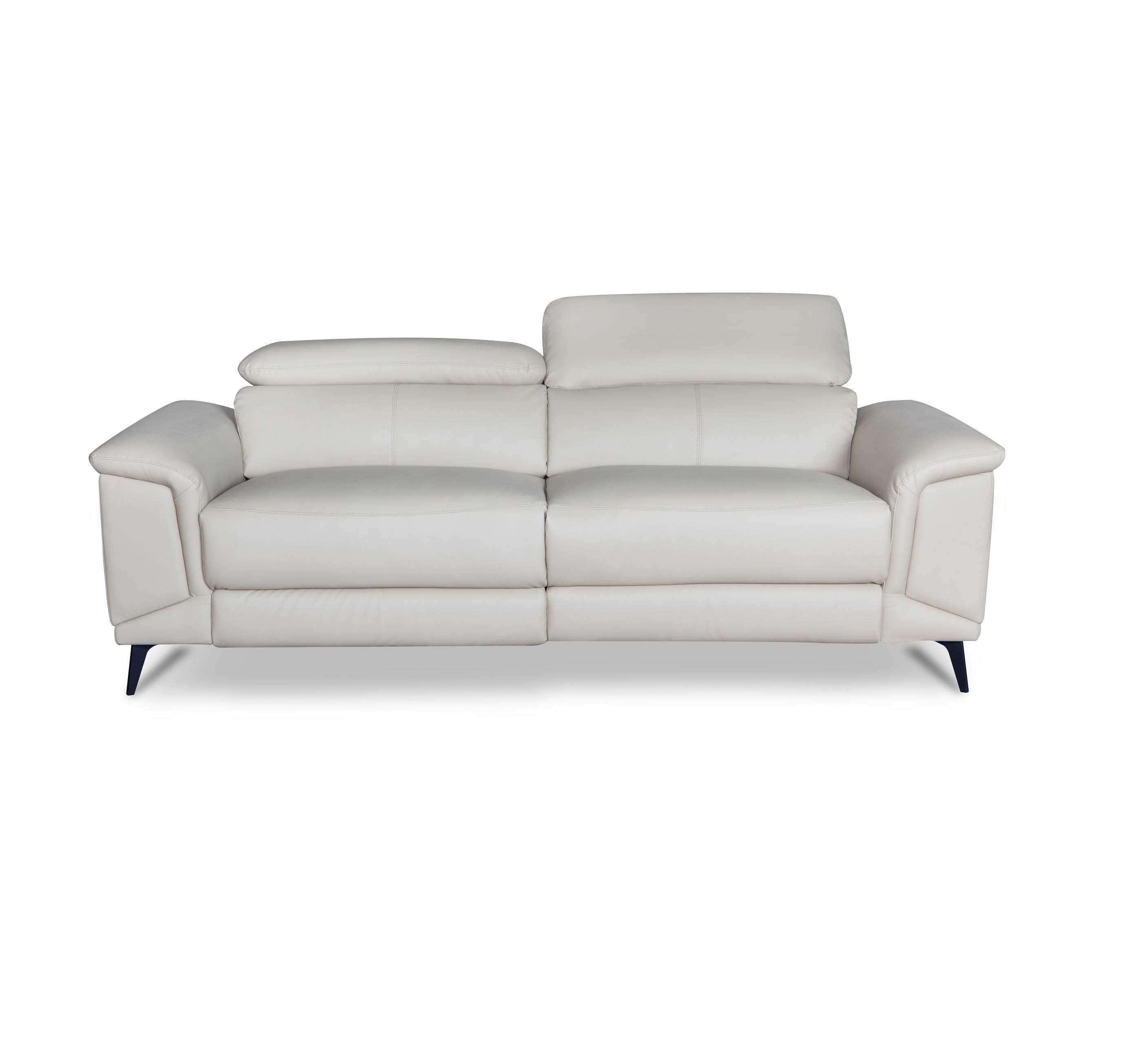 Modern leisure 1+2 white genuine leather power recliner sofa set
