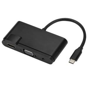 Rewoda USB C Hub with USB3.0*1,HDMI:4k@30Hz,VGA,Audio,Power Delivery