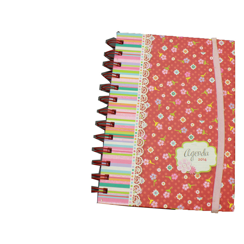 A5 promotional custom spiral hardcover notebooks with elastic band